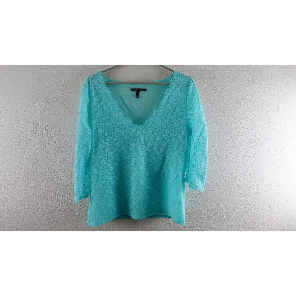 Victoria's Secret Lingerie Top M Sheer Lace Long Sleeve Pajama PJ Shirt Romantic